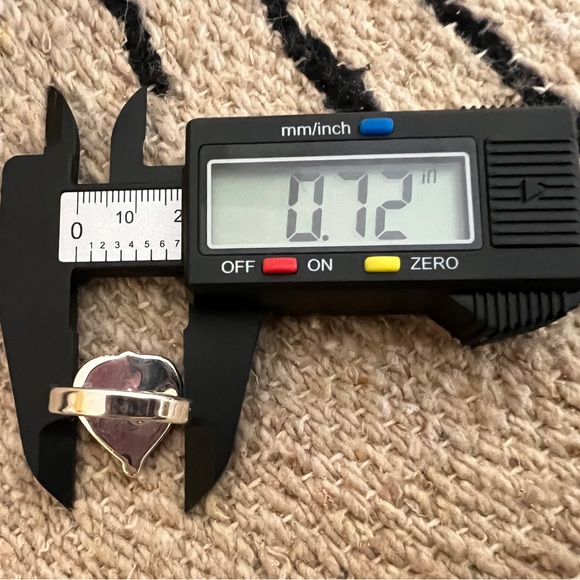 ❤️ Red Dahlia Kingman Turquoise 925 Heart Ring Navajo Southwestern Adj 6.8G - Picture 11 of 15